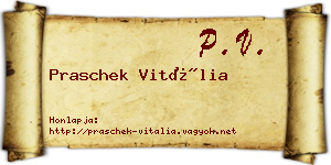 Praschek Vitália névjegykártya
